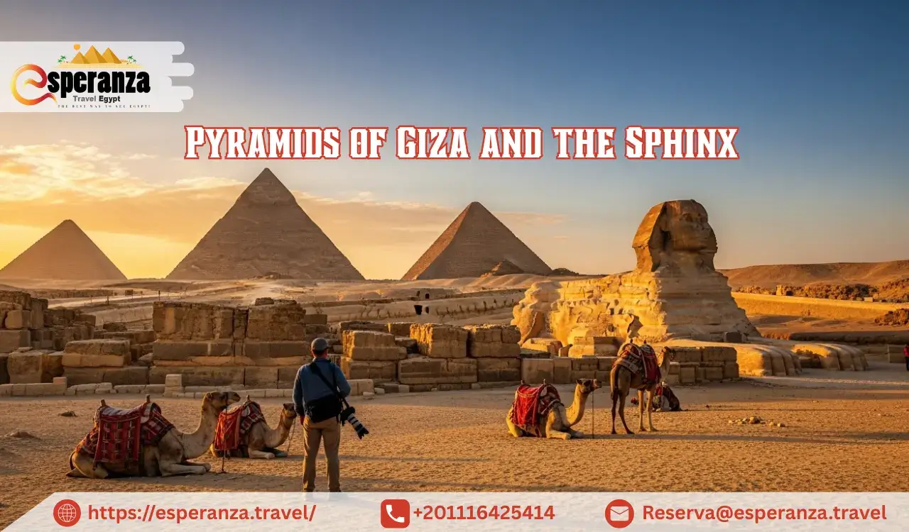 Pyramids of Giza and sphinx